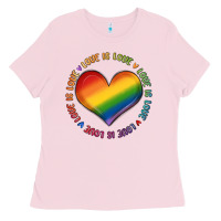Bubblegum Pink love is love Ladies Tee - MaliasSmallBusiness