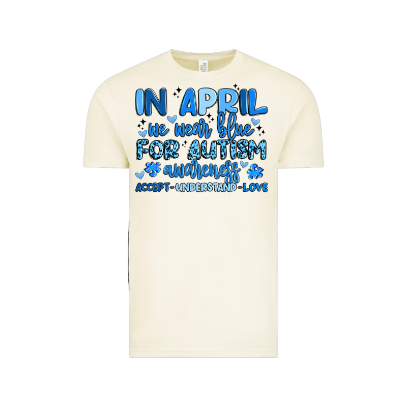 In April We Wear Blue For Autism Awareness Vintage Tee by Artiststas | Teevron
