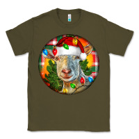 Army Green Saanen Goat Christmas Classic Tee - LillyAllenDesigns