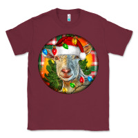 Burgundy Saanen Goat Christmas Classic Tee - LillyAllenDesigns