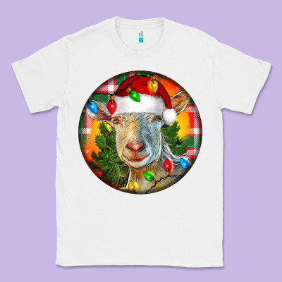 Saanen Goat Christmas Classic Tee Designed By Lillyallendesigns