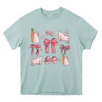 Arona pink ribbons with rabbits Heavy Core Tee - MaliasSmallBusiness