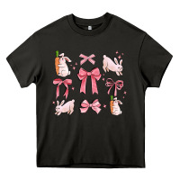 Asphalt pink ribbons with rabbits Heavy Core Tee - MaliasSmallBusiness