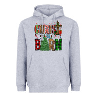 Heather Grey christ is born Heavyweight Hoodie - FaDigitalArtStudio