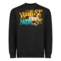 Black Horse Mom Rope Heavyweight Sweatshirt - HowdyJamesFarm