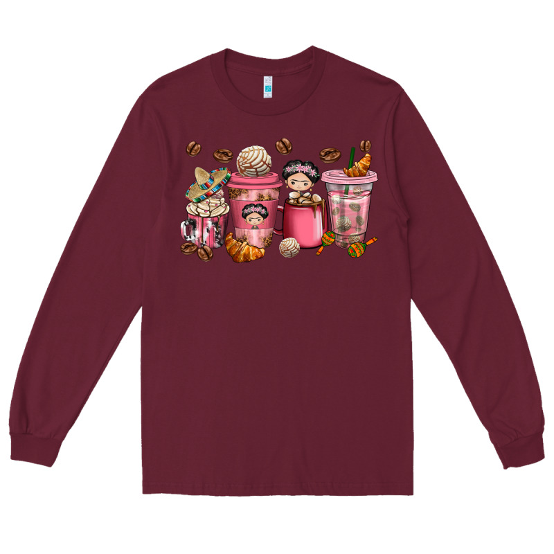 Cafecito Y Chisme Coffee Cups Long Sleeve Tee by texasbilliewilder | Teevron