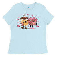 Baby Blue valentines  day conchas and cafecito Ladies Tee - MaliasSmallBusiness