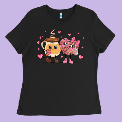 Valentines  Day Conchas And Cafecito Ladies Tee Designed By Maliassmallbusiness