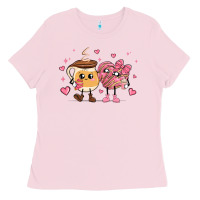 Bubblegum Pink valentines  day conchas and cafecito Ladies Tee - MaliasSmallBusiness