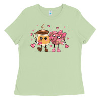 Matcha valentines  day conchas and cafecito Ladies Tee - MaliasSmallBusiness