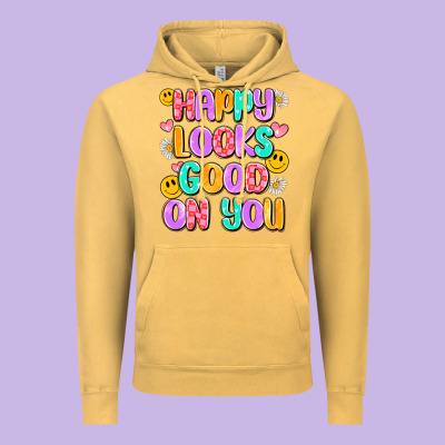 Happy Looks Good On You Vintage Hoodie Designed By Artiststas