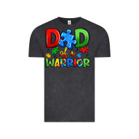 Vintage Black dad of a warrior Vintage Tee - Artiststas