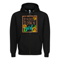 Black small town girl olivia Zipper Hoodie - OliviaCreatesArt