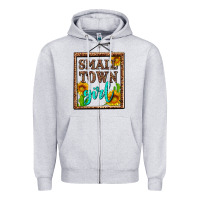 Heather Grey small town girl olivia Zipper Hoodie - OliviaCreatesArt
