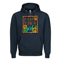 Navy small town girl olivia Zipper Hoodie - OliviaCreatesArt