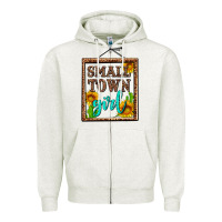 Oatmeal Heather small town girl olivia Zipper Hoodie - OliviaCreatesArt
