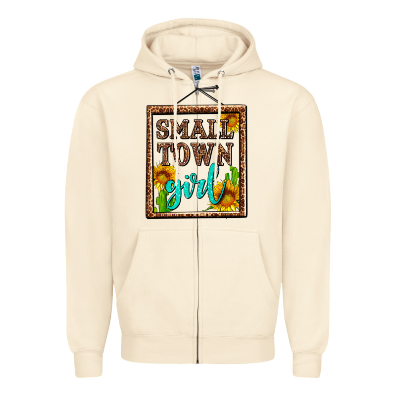 Small Town Girl Olivia Zipper Hoodie by OliviaCreatesArt | Teevron