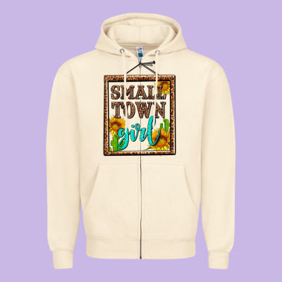 Small Town Girl Olivia Zipper Hoodie Designed By Oliviacreatesart
