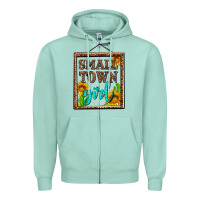 Seafoam small town girl olivia Zipper Hoodie - OliviaCreatesArt