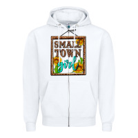 White small town girl olivia Zipper Hoodie - OliviaCreatesArt