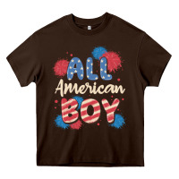 Chocolate Brown all american boy Heavy Core Tee - MaliasSmallBusiness