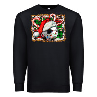 Black Soccer Ball Christmas With Hat And Candy Cane Premium Sweatshirt - FaDigitalArtStudio