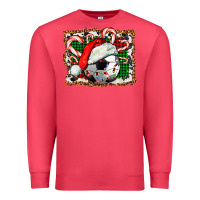 Cardinal Soccer Ball Christmas With Hat And Candy Cane Premium Sweatshirt - FaDigitalArtStudio