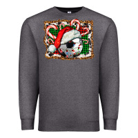Charcoal Heather Soccer Ball Christmas With Hat And Candy Cane Premium Sweatshirt - FaDigitalArtStudio