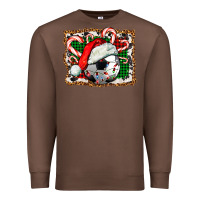 Chestnut Soccer Ball Christmas With Hat And Candy Cane Premium Sweatshirt - FaDigitalArtStudio