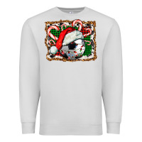 Dove Grey Soccer Ball Christmas With Hat And Candy Cane Premium Sweatshirt - FaDigitalArtStudio