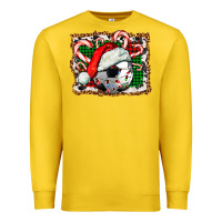 Lemon Soccer Ball Christmas With Hat And Candy Cane Premium Sweatshirt - FaDigitalArtStudio