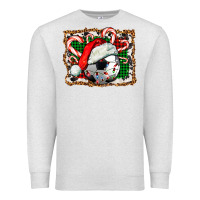 Oatmeal Heather Soccer Ball Christmas With Hat And Candy Cane Premium Sweatshirt - FaDigitalArtStudio