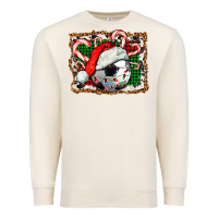 Sandshell Soccer Ball Christmas With Hat And Candy Cane Premium Sweatshirt - FaDigitalArtStudio