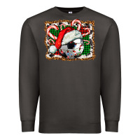 Smoke Soccer Ball Christmas With Hat And Candy Cane Premium Sweatshirt - FaDigitalArtStudio