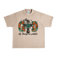 French Oak with god all things are possible gemstone cross Urban Heavy Tee - Jasminsmagicworld