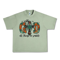 Oil Green with god all things are possible gemstone cross Urban Heavy Tee - Jasminsmagicworld