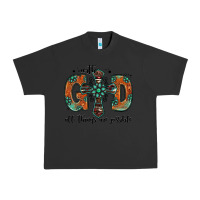 Pigment Black with god all things are possible gemstone cross Urban Heavy Tee - Jasminsmagicworld