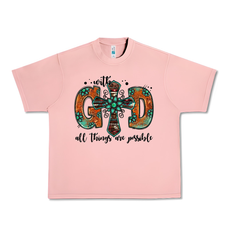 With God All Things Are Possible Gemstone Cross Urban Heavy Tee by Jasminsmagicworld | Teevron