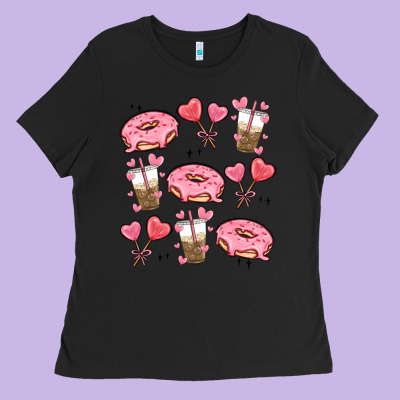Valentines Day Doodles Ladies Tee Designed By Maliassmallbusiness