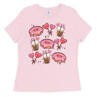 Bubblegum Pink valentines day doodles Ladies Tee - MaliasSmallBusiness
