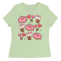 Matcha valentines day doodles Ladies Tee - MaliasSmallBusiness