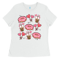 White valentines day doodles Ladies Tee - MaliasSmallBusiness