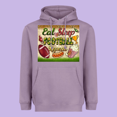 Eat Sleep Football Repeat Tumbler Heavyweight Hoodie Designed By Bundleandbundleshop