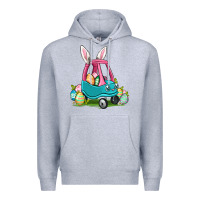 Heather Grey Easter toddler car Premium Hoodie - OliviaCreatesArt