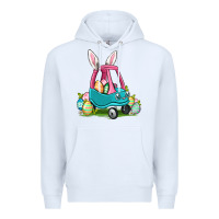 White Easter toddler car Premium Hoodie - OliviaCreatesArt