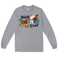 Heather Grey best teacher ever Long Sleeve Tee - NancyCooperArtShop