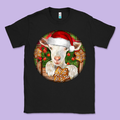 Baby Cashmere Goat Christmas Classic Tee Designed By Lillyallendesigns