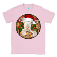 Bubblegum Pink Baby Cashmere Goat Christmas Classic Tee - LillyAllenDesigns