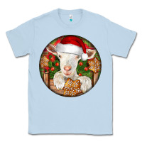 Dusty Blue Baby Cashmere Goat Christmas Classic Tee - LillyAllenDesigns