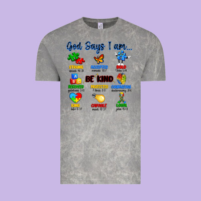 God Says I Am Autism Vintage Tee Designed By Artiststas